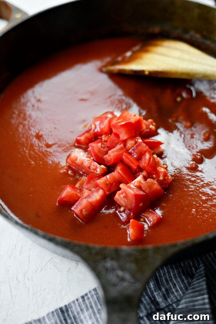 add in diced tomatoes.