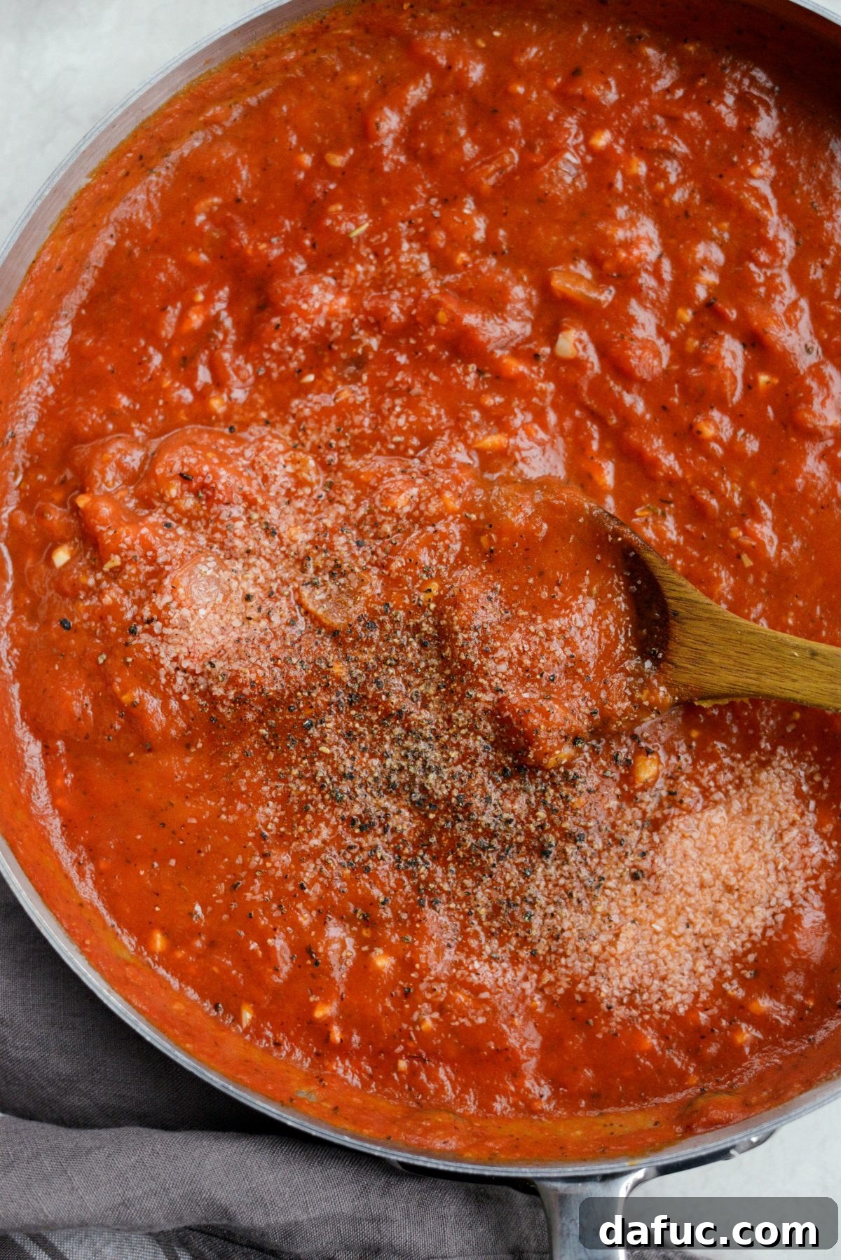 Sweet Butternut Marinara 15 Seasoning the marinara with salt, sugar, and black pepper