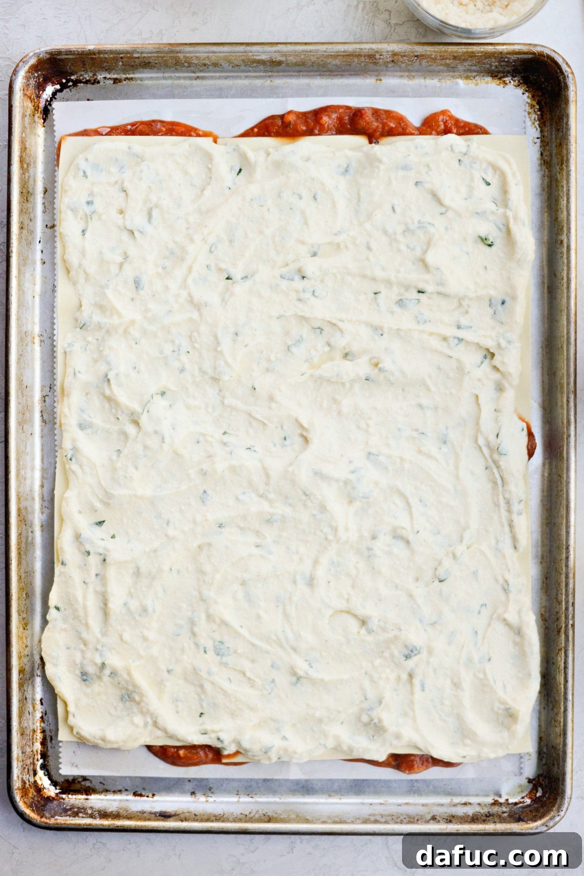 spread the ricotta filling