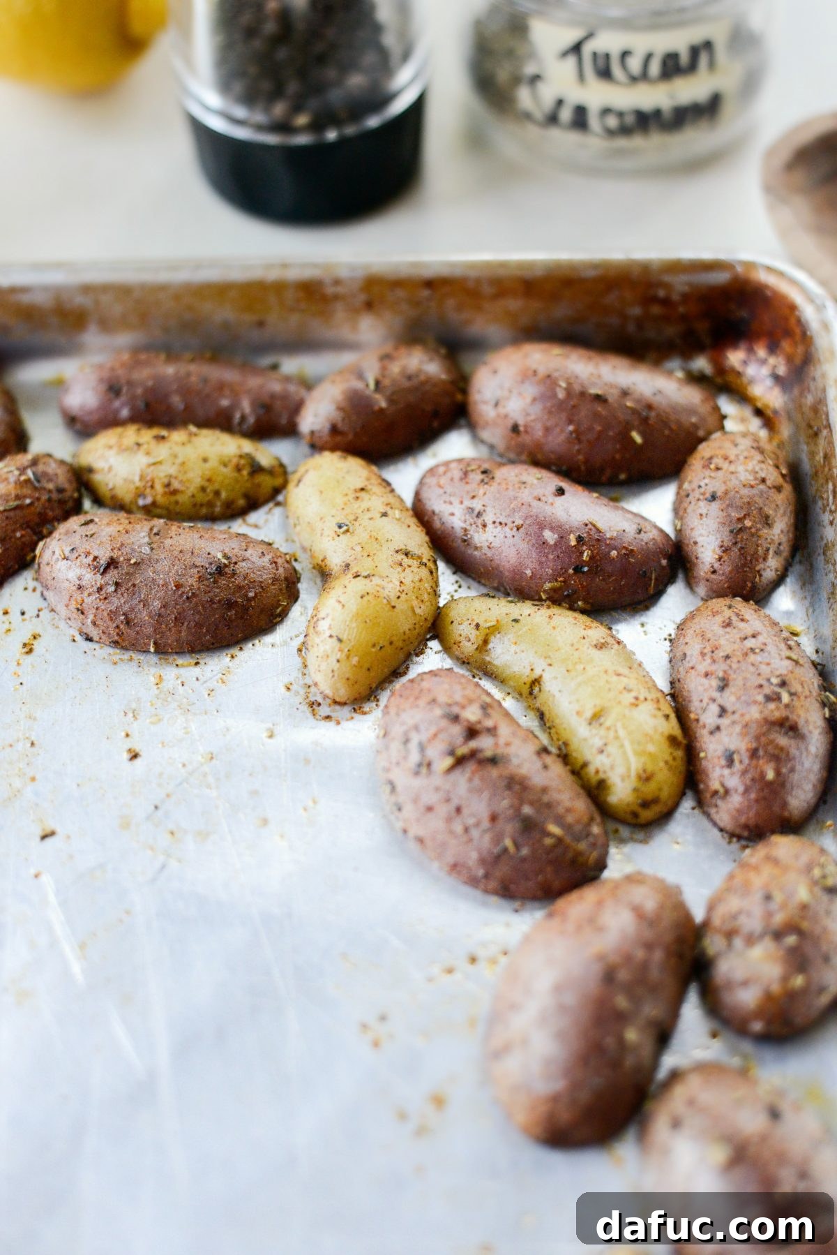 Potatoes after initial roasting