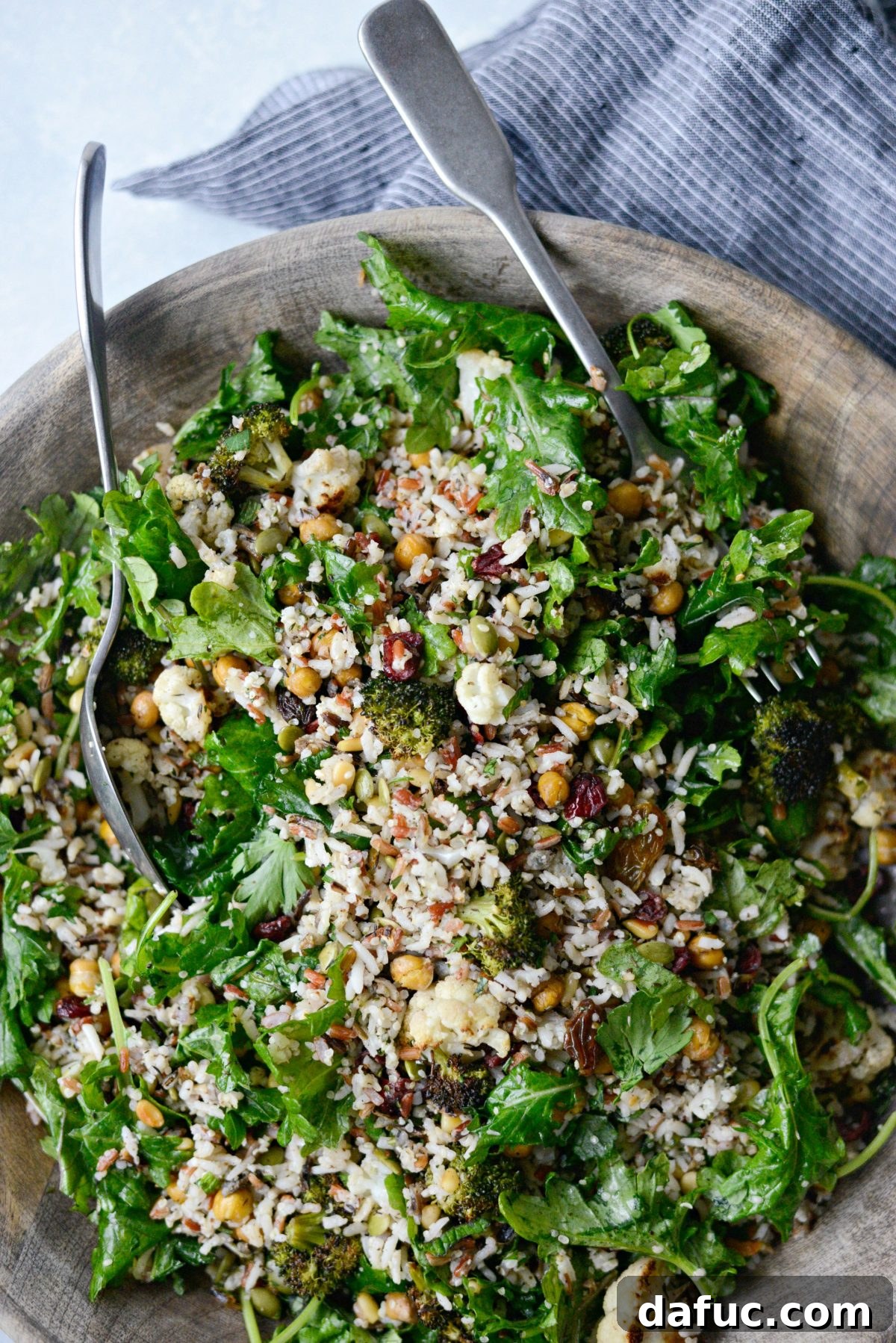 Warm Roasted Greens & Florets Salad 13 Roasted Broccoli Cauliflower Kale Salad l SimplyScratch.com