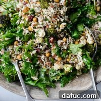 Roasted Broccoli Cauliflower Kale Salad l SimplyScratch.com
