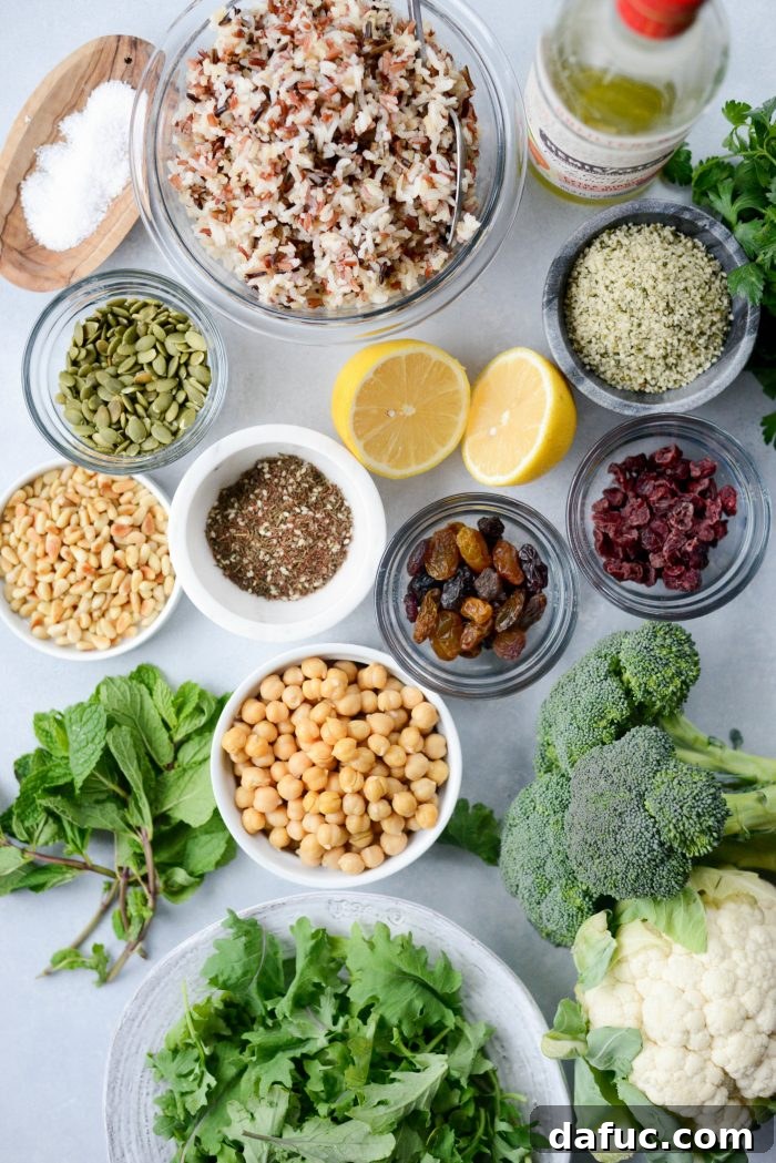 Warm Roasted Greens & Florets Salad 4 Roasted Broccoli Cauliflower Kale Salad ingredients
