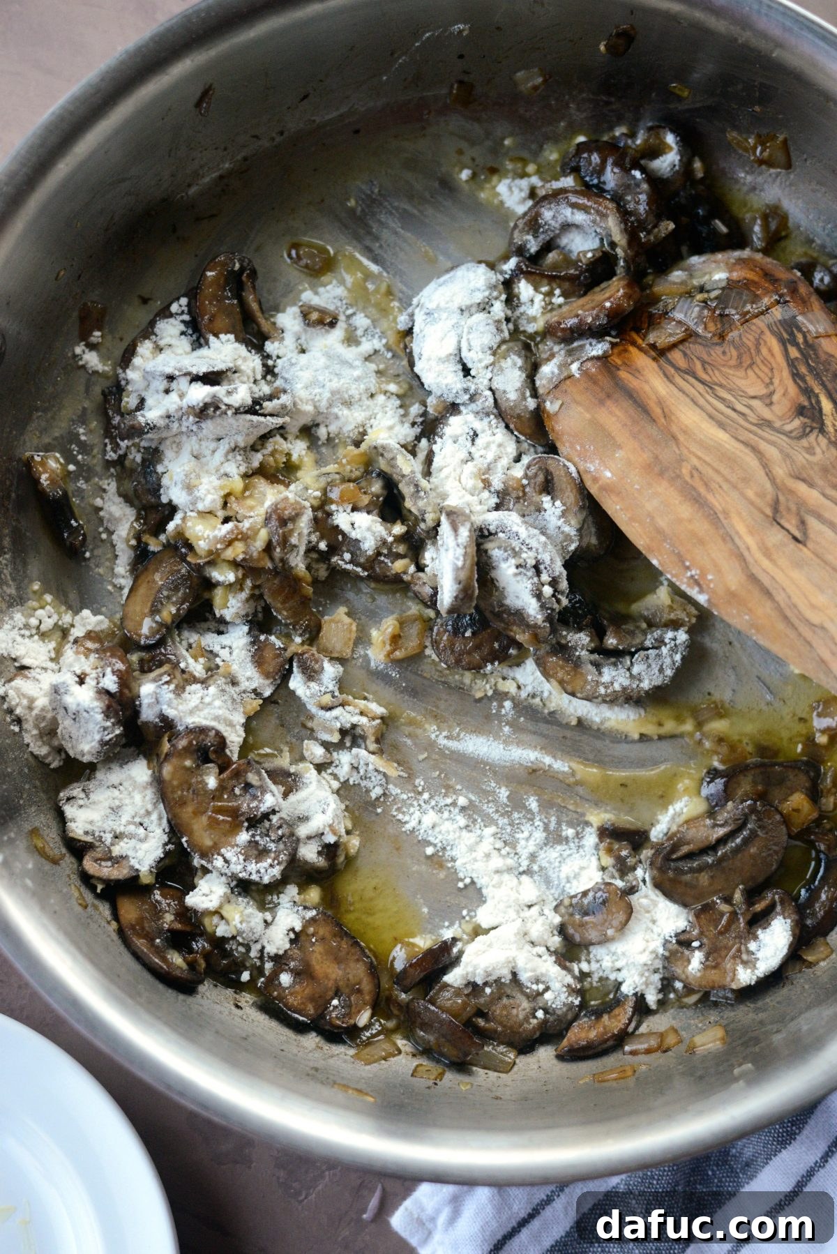 Crispy Onion Crowned Green Bean Casserole 14 stir in flour and cook 2 minutes or so
