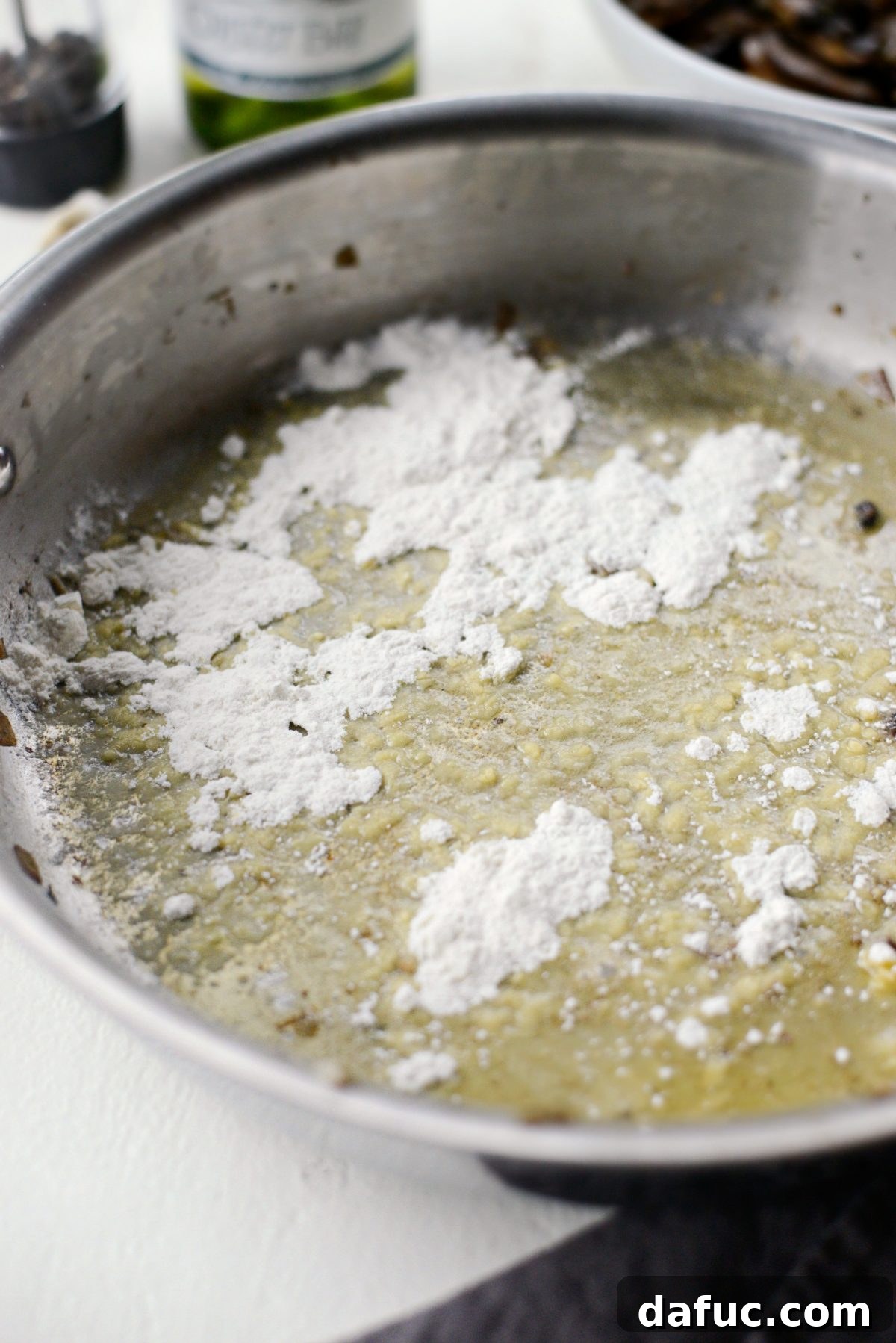 Simple Creamy Mushroom Bliss 11 sprinkle in flour