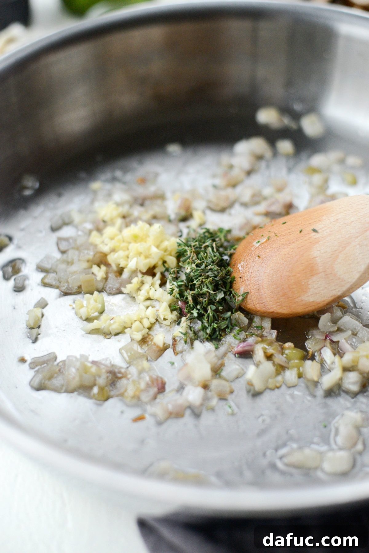 Simple Creamy Mushroom Bliss 6 garlic and thyme to sautéed shallots