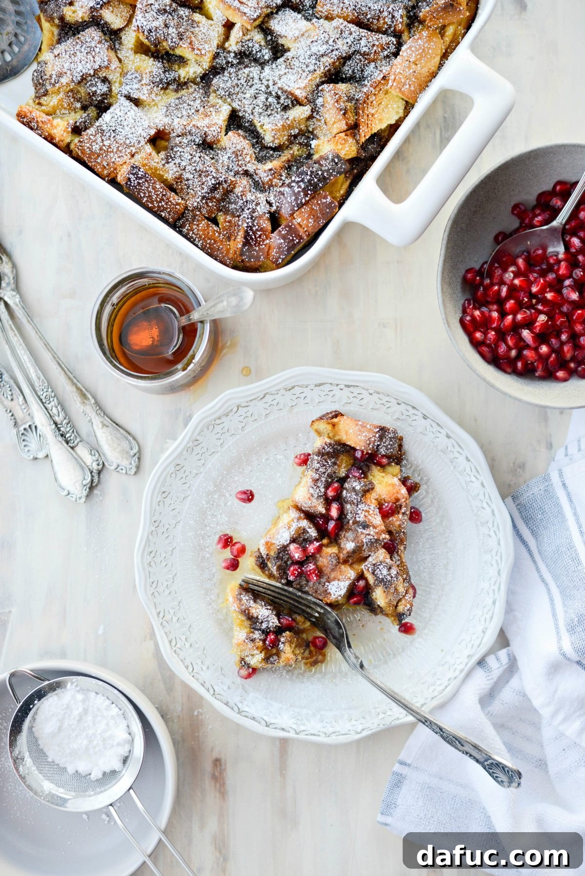 Whole Gingerbread French Toast Bake in a dish