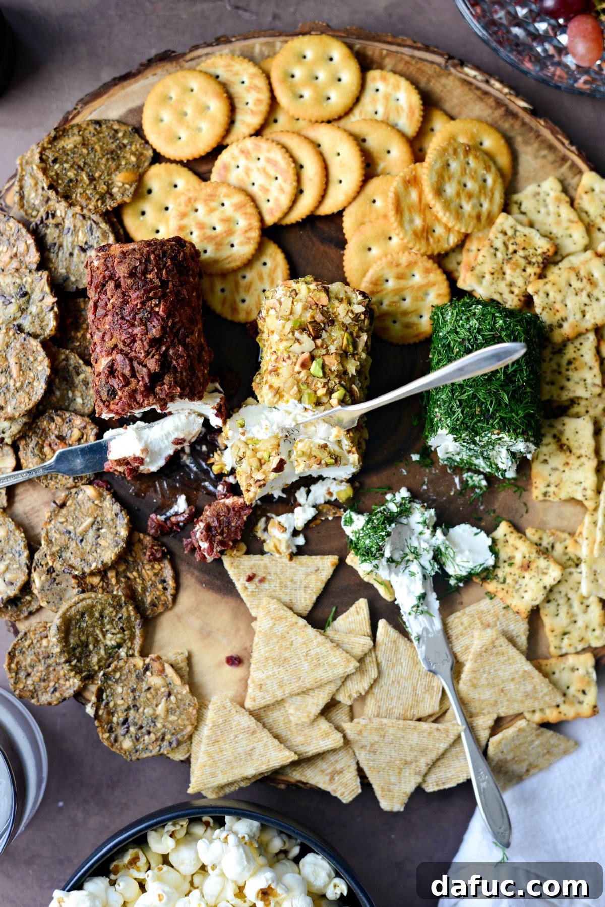 Christmas Goat Cheese Trio displayed elegantly on a serving platter