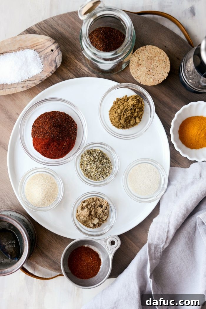 Homemade Southwest Seasoning ingredients 