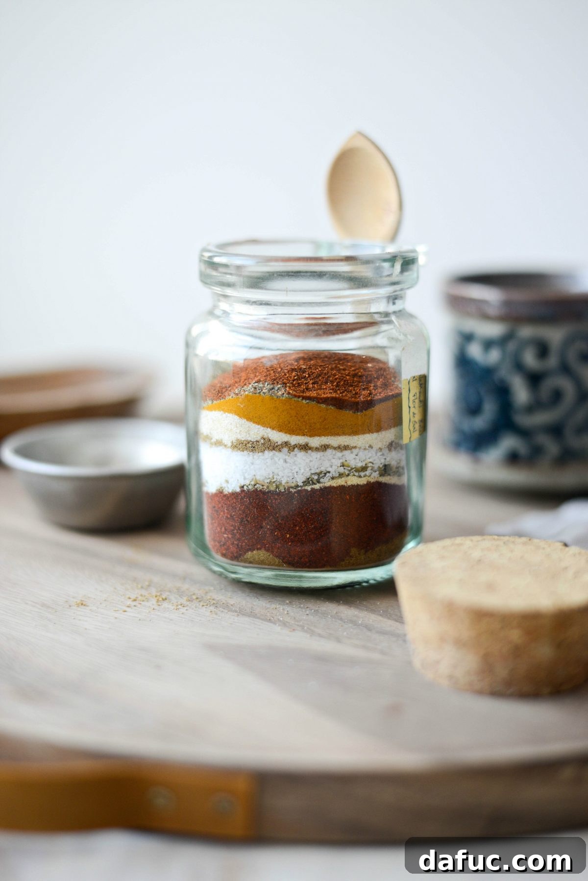 spices layered in jar