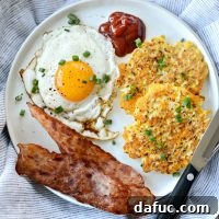 Golden Crispy Cauliflower Hash Browns 14 Cauliflower Breakfast Hash Browns l SimplyScratch.com