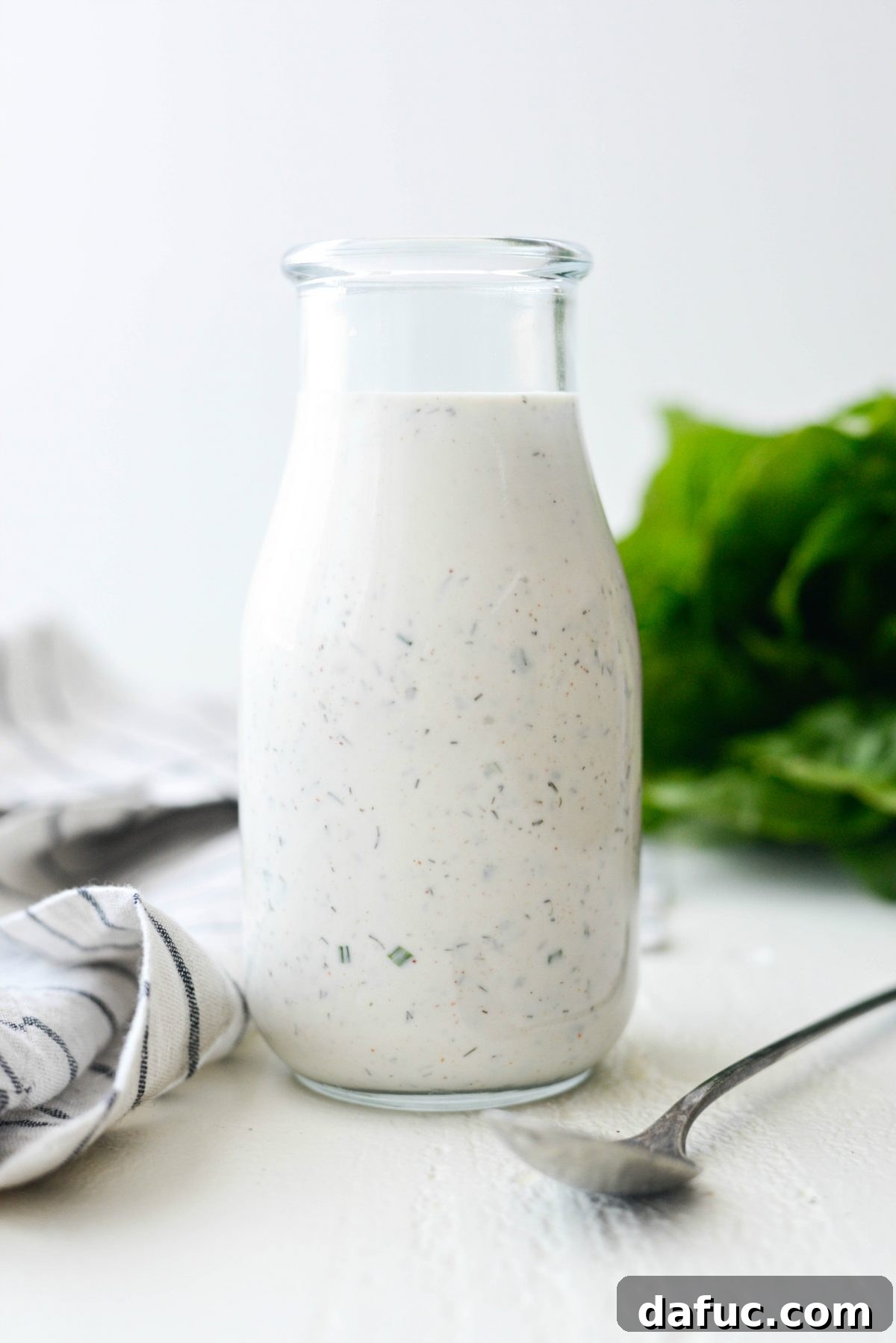 Greek Yogurt Ranch Dressing in a Glass Bottle
