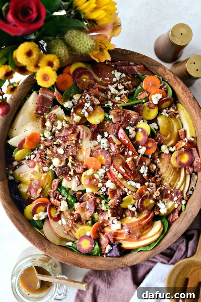 Golden Autumn Salad with Sweet and Savory Maple Bacon Vinaigrette 15 Fall Harvest Salad
