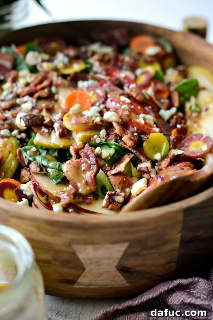 Golden Autumn Salad with Sweet and Savory Maple Bacon Vinaigrette 17 Fall Harvest Salad