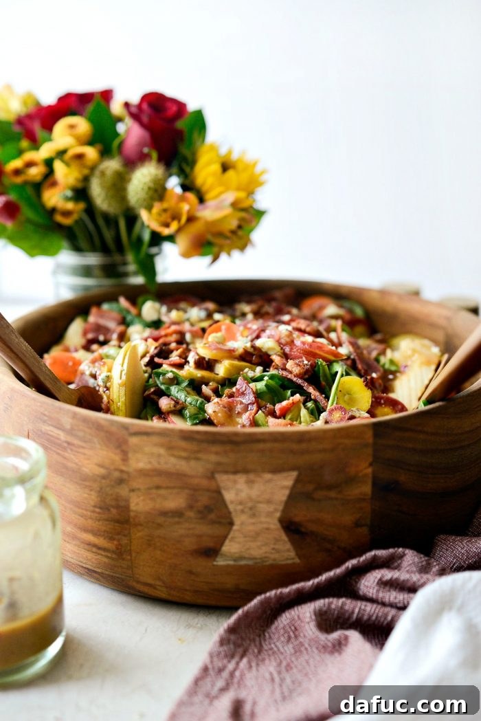 Golden Autumn Salad with Sweet and Savory Maple Bacon Vinaigrette 3 Fall Harvest Salad