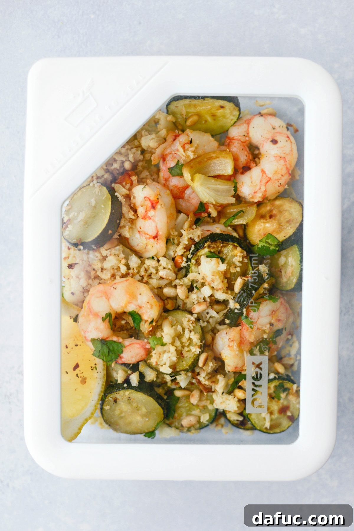 Sheet Pan Lemon Garlic Shrimp and Zucchini leftovers