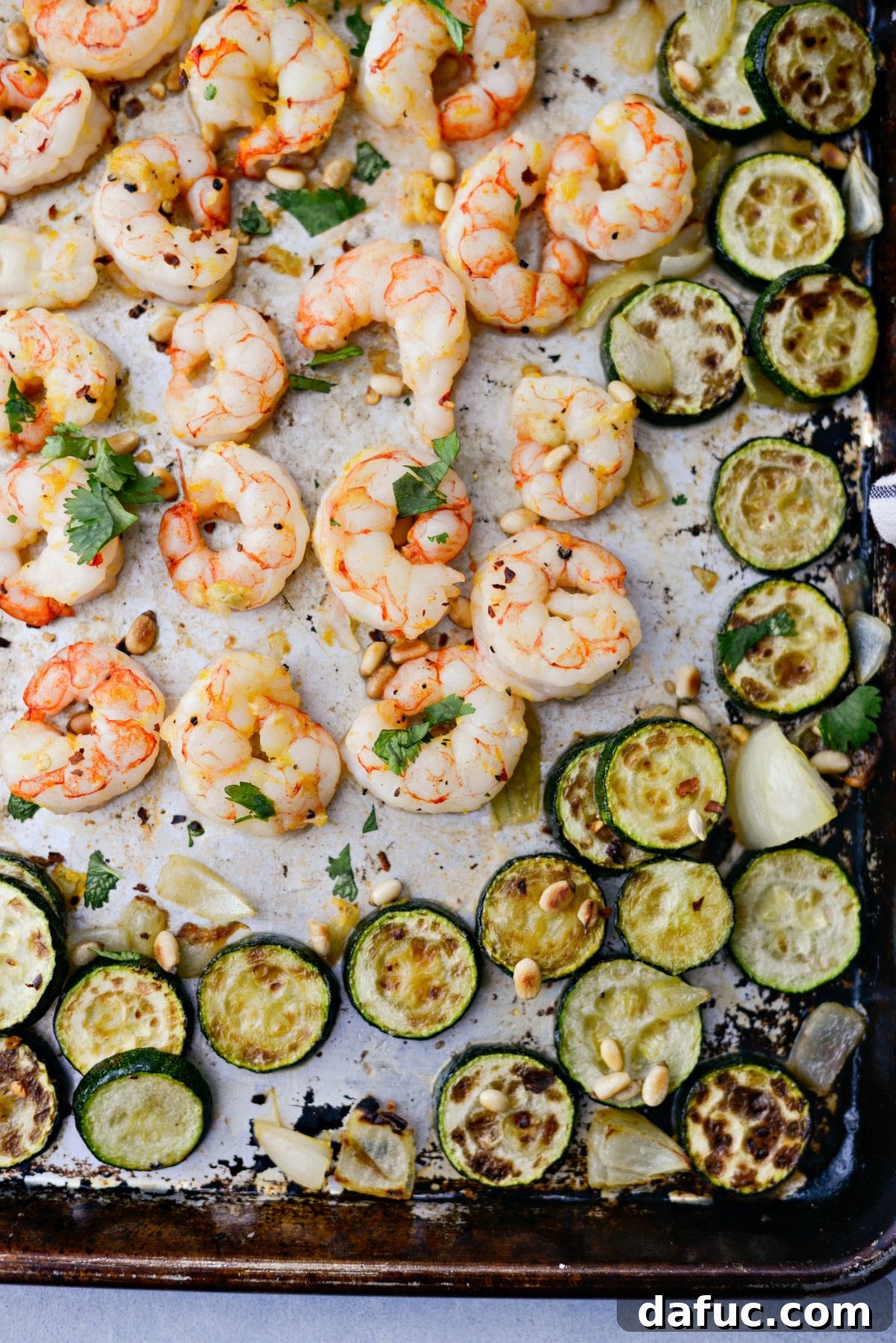 Sheet Pan Lemon Garlic Shrimp and Zucchini