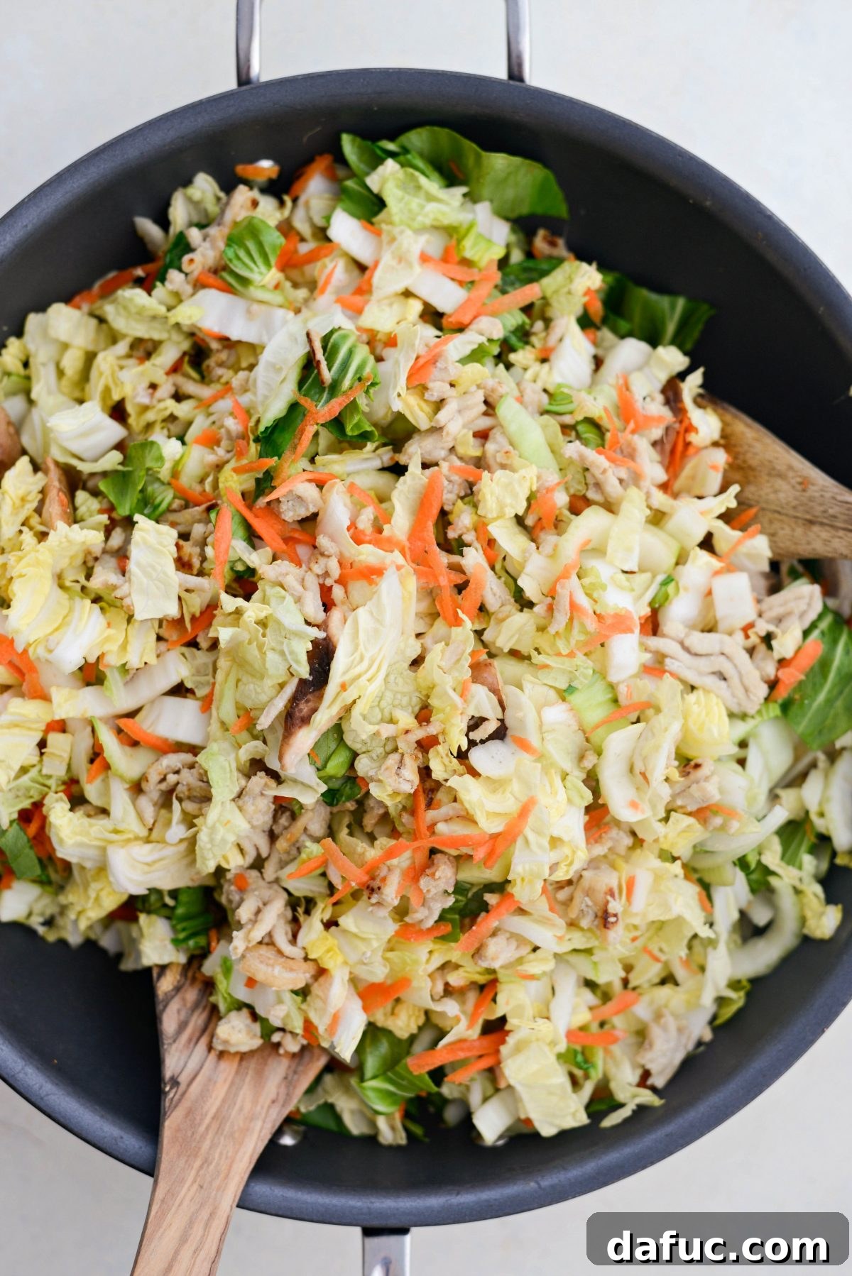 No-Wrap Chicken Egg Roll Bowl 11 toss until wilted