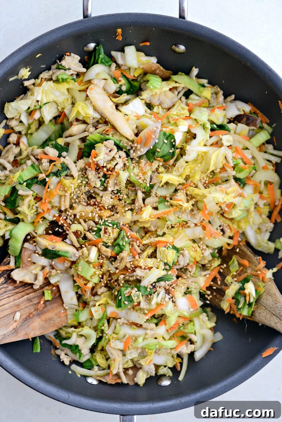 No-Wrap Chicken Egg Roll Bowl 14 add in toasted sesame seeds