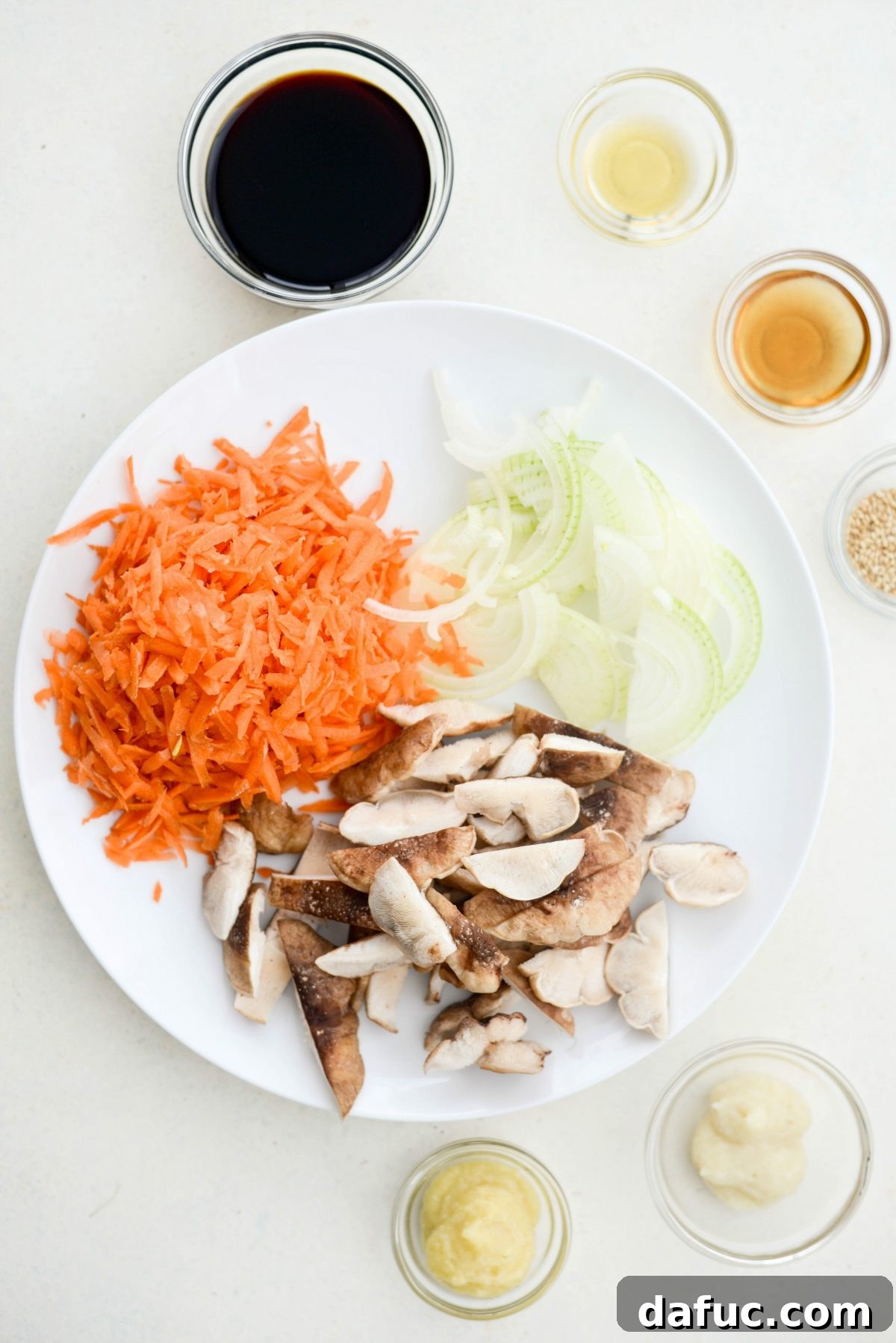 No-Wrap Chicken Egg Roll Bowl 7 prep veggies