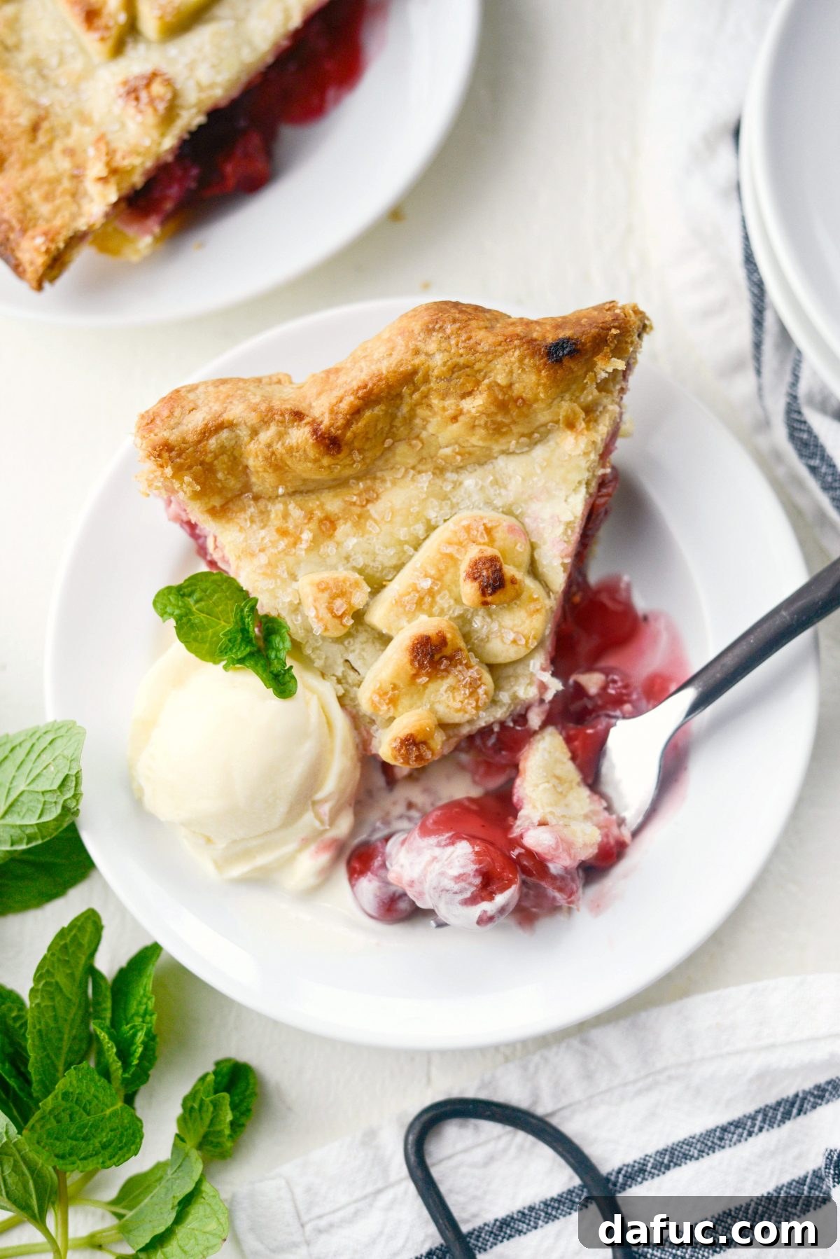 Homemade Cherry Pie baked from scratch with a golden crust