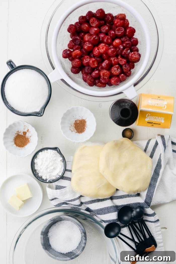 Ingredients for a delicious Homemade Cherry Pie