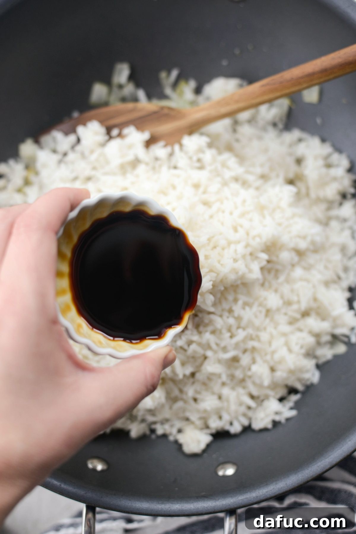 add low sodium soy sauce or tamari to fried rice