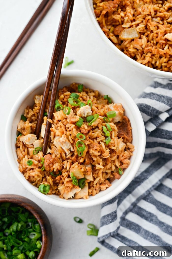 Crispy Fried Chicken Fried Rice ready to eat