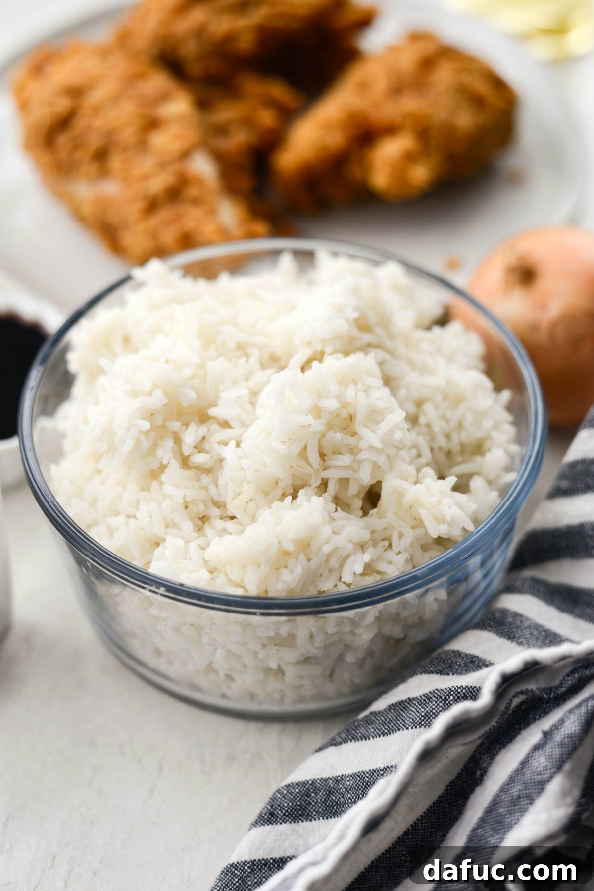 cold leftover white rice, essential for Crispy Fried Chicken Fried Rice