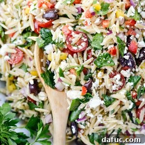 Greek Orzo Salad main image for recipe card