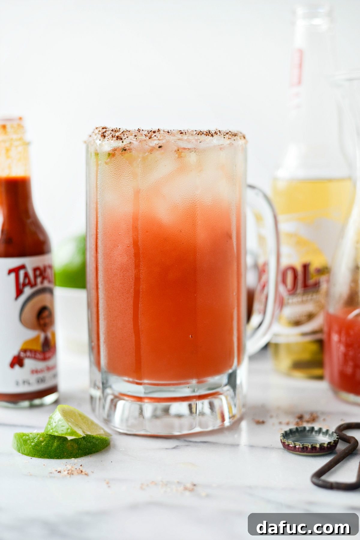 Mexican Michelada ingredients and steps displayed in a visually appealing infographic