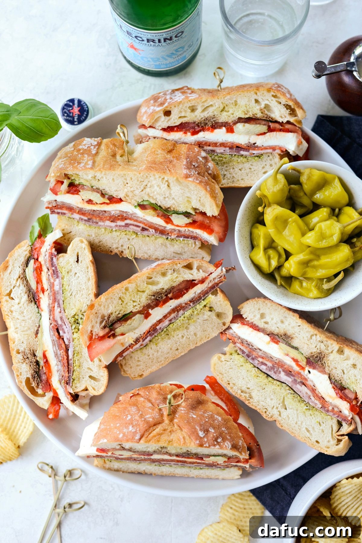 Pressed Italian Perfection 3 Ultimate Pressed Italian Sandwiches platter, ready to be served.