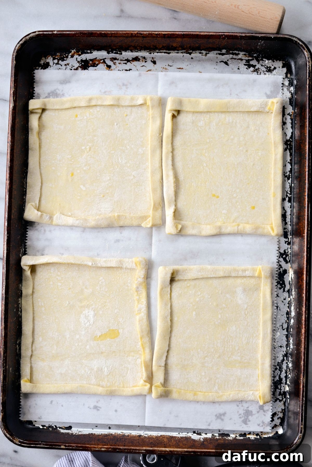 transfer to a parchment lined rimmed sheet pan