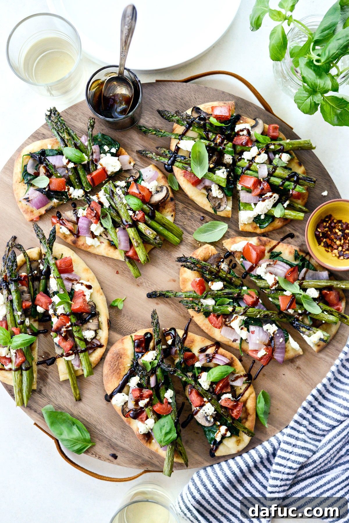 Baked Vegetable and Goat Cheese Flatbreads, fresh out of the oven.
