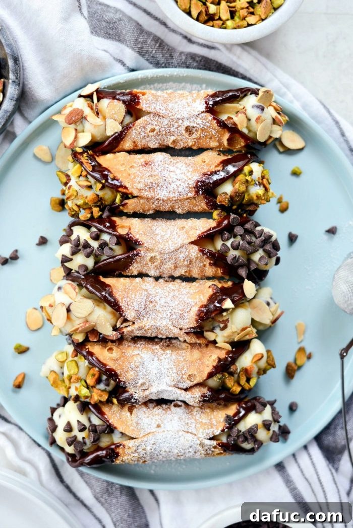 An inviting close-up of a delightful homemade cannoli.