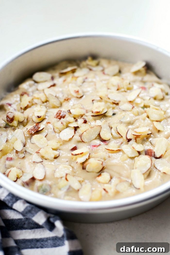 Luscious Rhubarb Almond Bake 19 Mixing almond topping ingredients