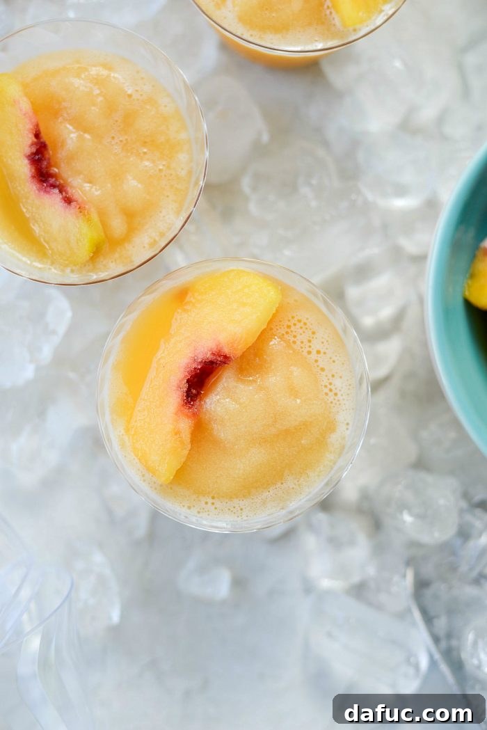 Blushing Peach Dream 13 An inviting image of Peach Frosé ready to be enjoyed, highlighting its refreshing qualities.