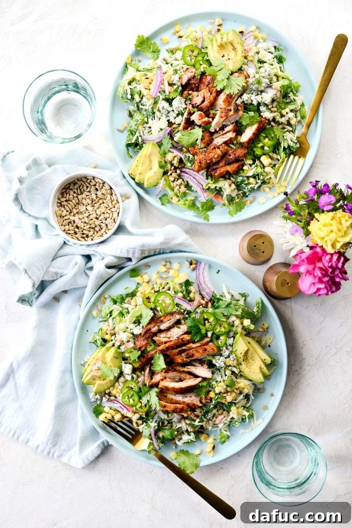 Zesty BBQ Chicken Slaw Summer Bowl 13 A beautifully presented Summer Coleslaw BBQ Chicken Salad, ready for a summer meal