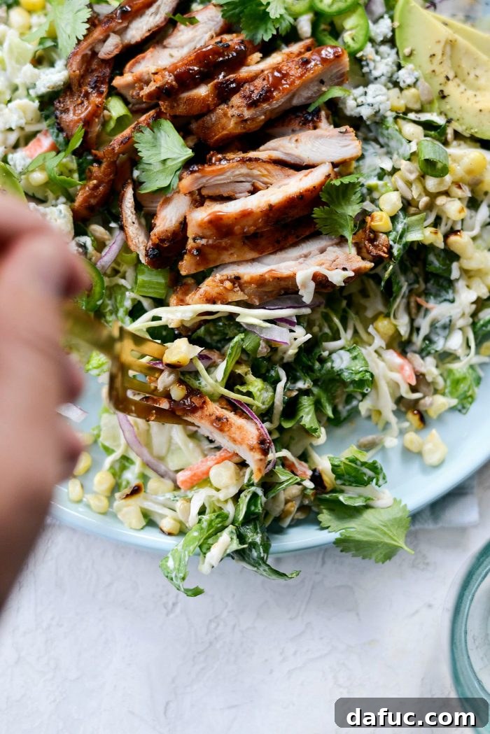 Zesty BBQ Chicken Slaw Summer Bowl 16 Another view of the delicious and healthy Summer Coleslaw BBQ Chicken Salad