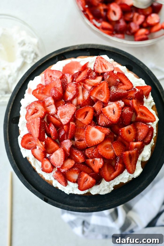 Fresh Strawberry Shortcake 24 Layering fresh macerated strawberries over whipped cream on a pound cake base.