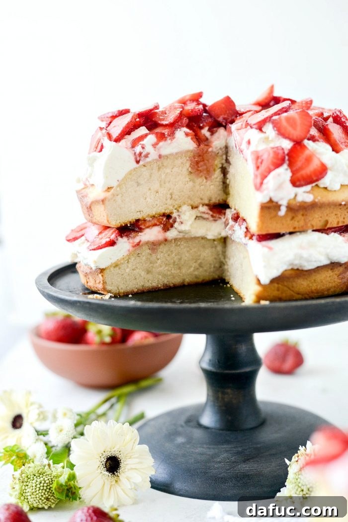 Fresh Strawberry Shortcake 33 Beautifully decorated Strawberry Shortcake Cake, a perfect dessert for summer celebrations.