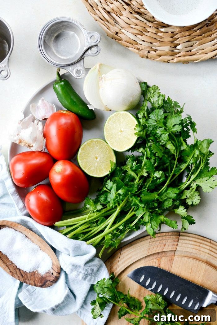Easy Fresh Salsa 4 A bowl of delicious and vibrant Pico de Gallo, ready to be served with tortilla chips or as a taco topping. Homemade and quick recipe. #picodegallo #pico #tomatoes #fresh #salsa #fresca #mexican #appetizer