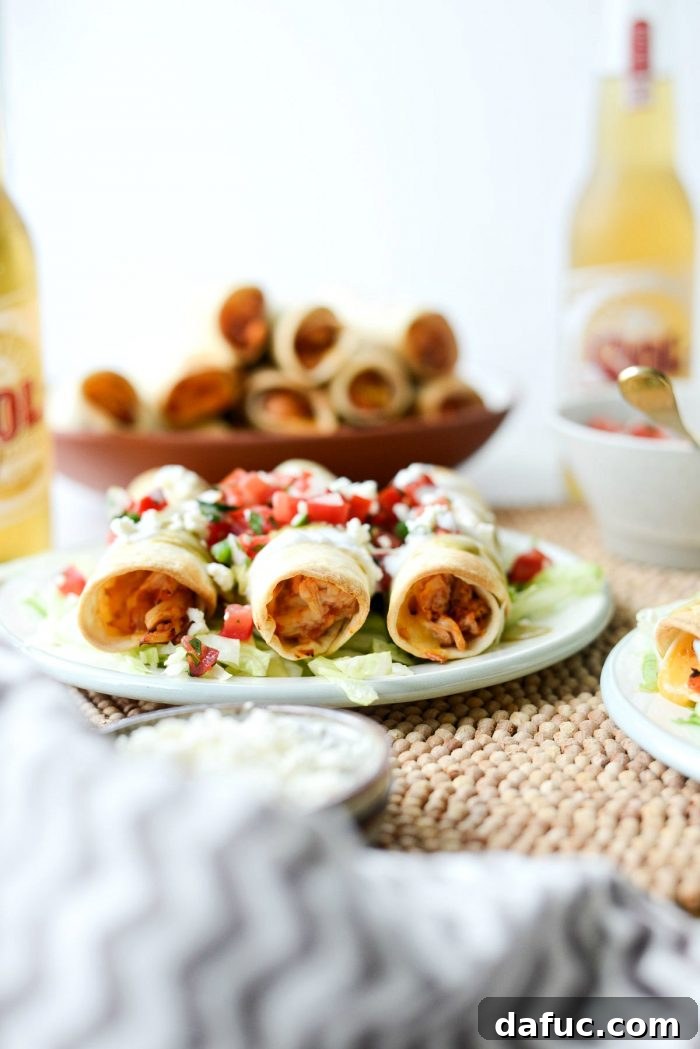 Zesty Air Fryer Salsa Chicken Taquitos 14 Crispy Air Fryer Salsa Chicken Taquitos, perfectly golden