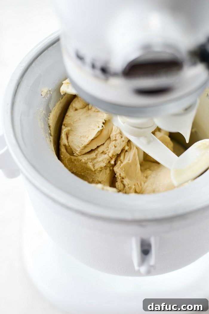 Golden Brown Butter Indulgence 20 The ice cream maker churning the brown butter ice cream base.