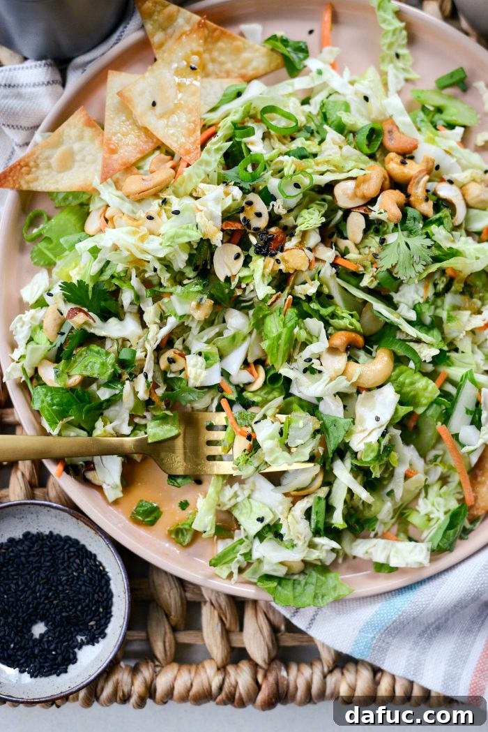 Final presentation of Asian Cabbage Chopped Salad