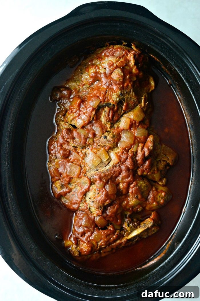 Cooked pork shoulder, fall-apart tender
