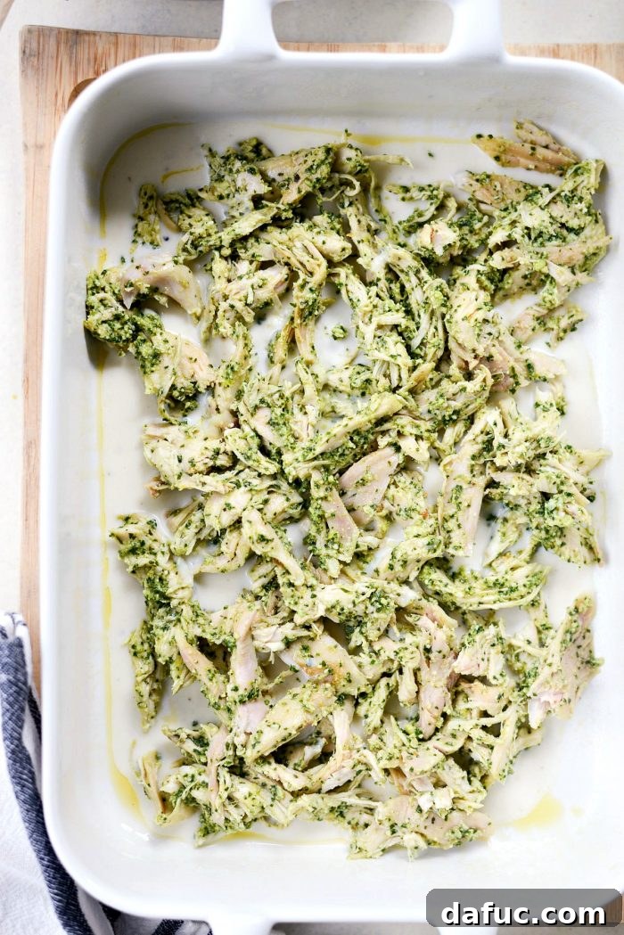 Pesto Chicken Ravioli Lasagna Bake 10 Smoothly combined ricotta cheese mixture