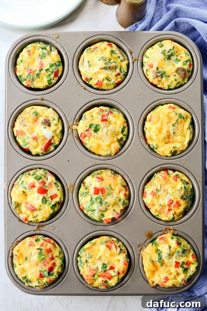 Baked Sausage Potato Mini Frittatas fresh out of the oven