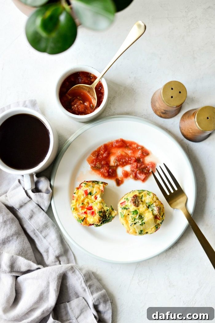 Lifestyle shot of mini frittatas with a rustic background, highlighting their appeal