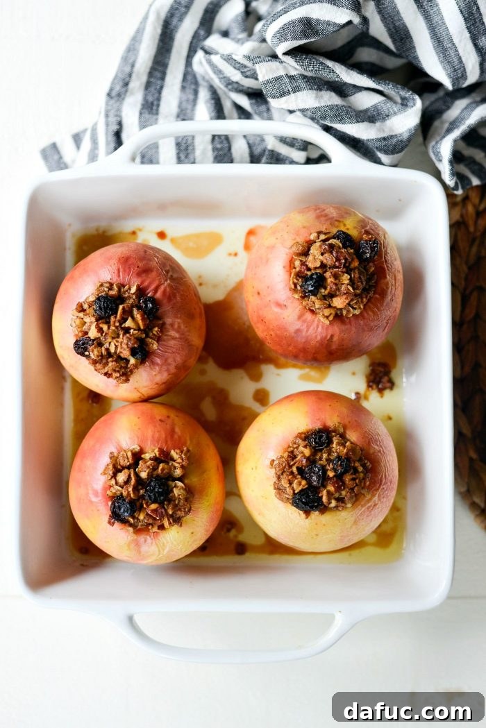 Covered apples baking in the oven for initial 40 minutes